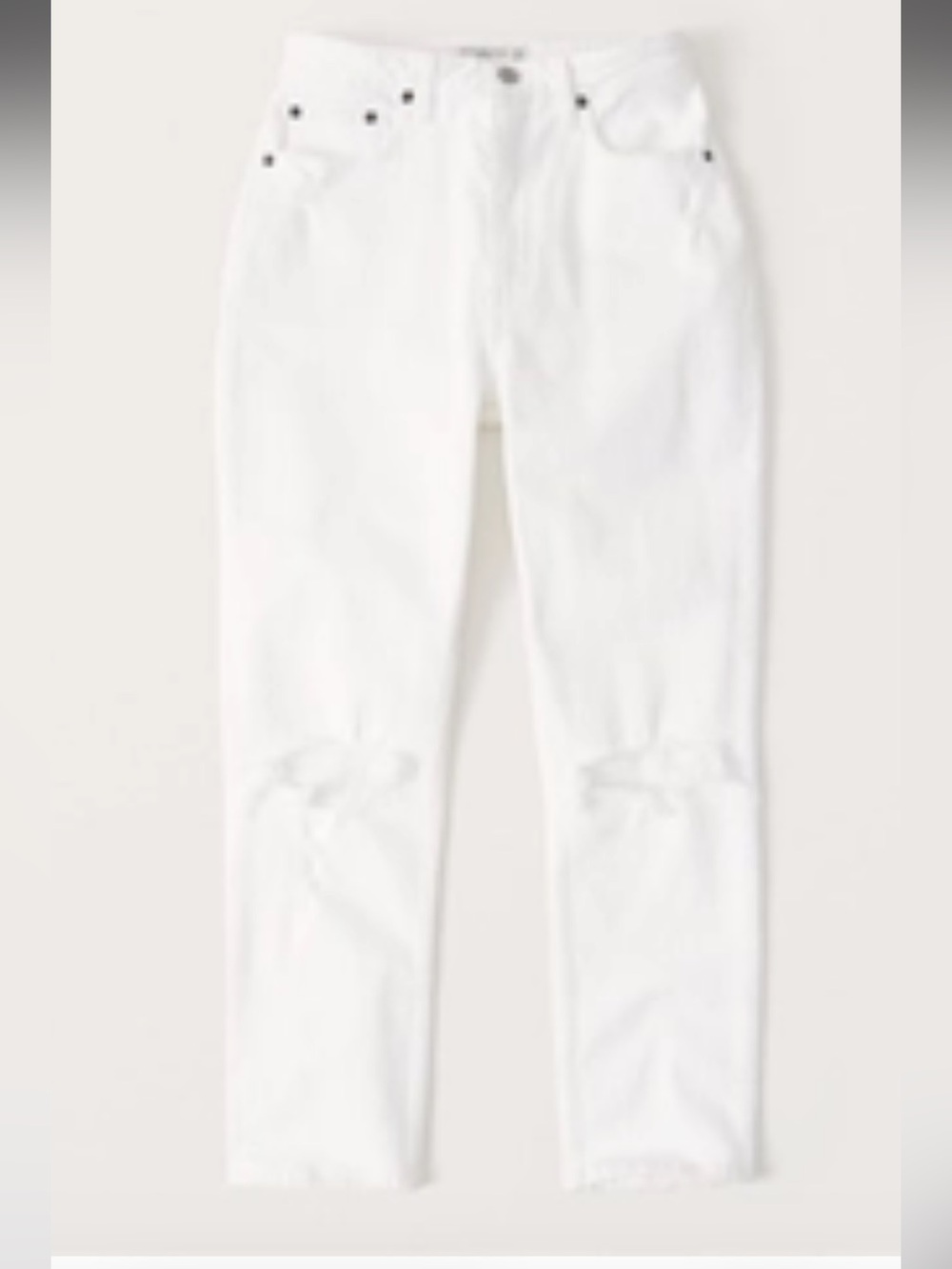 Abercrombie & Fitch White 'The Mom' High Rise Jeans
